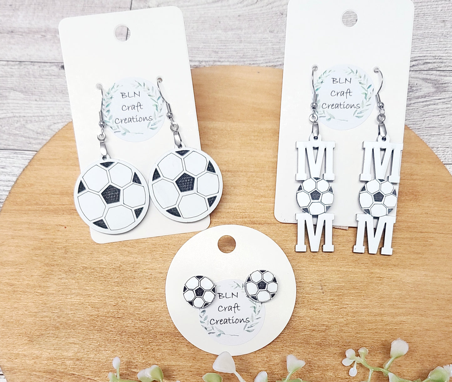 Soccer ball earrings
