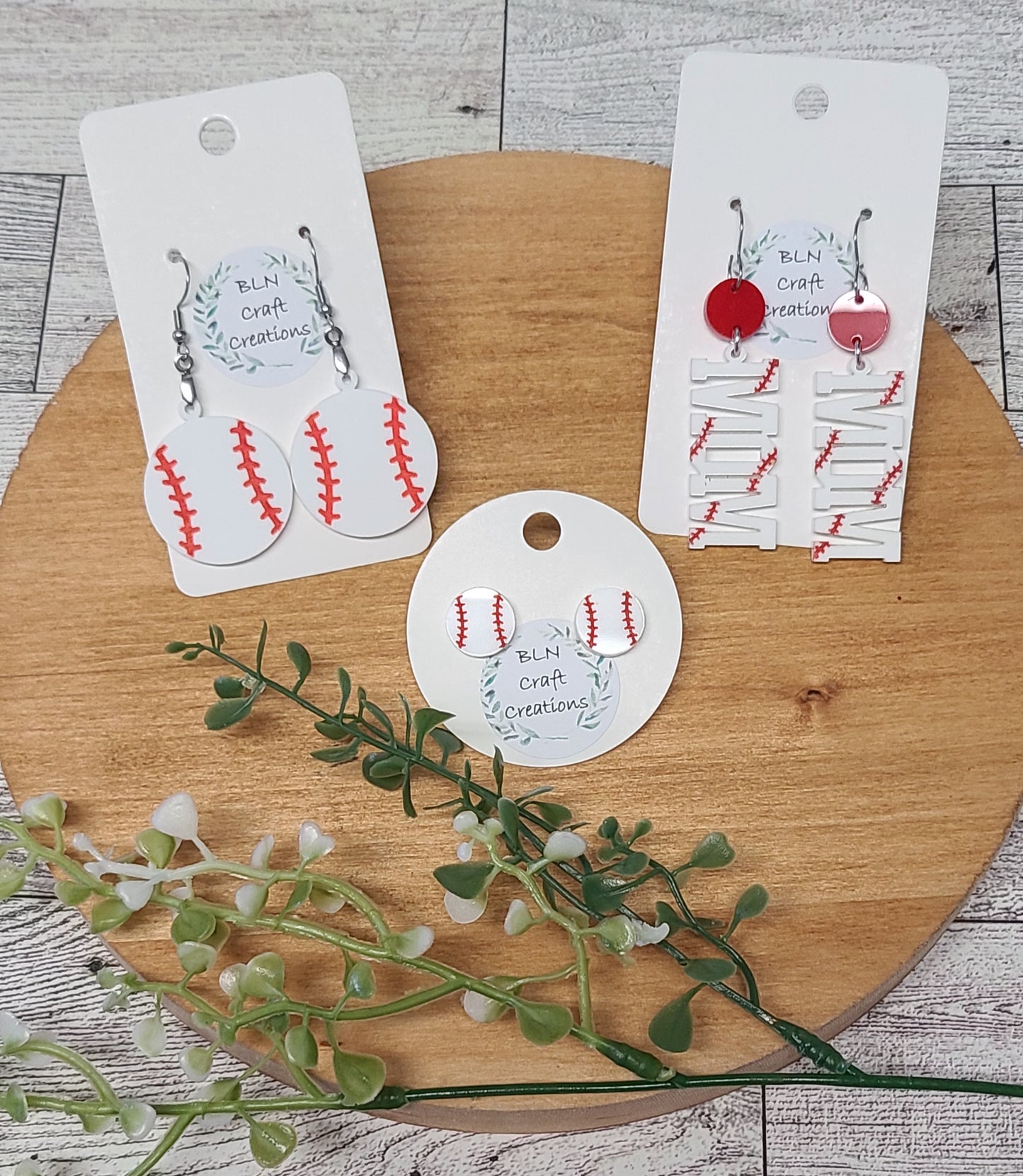 Baseball earrings