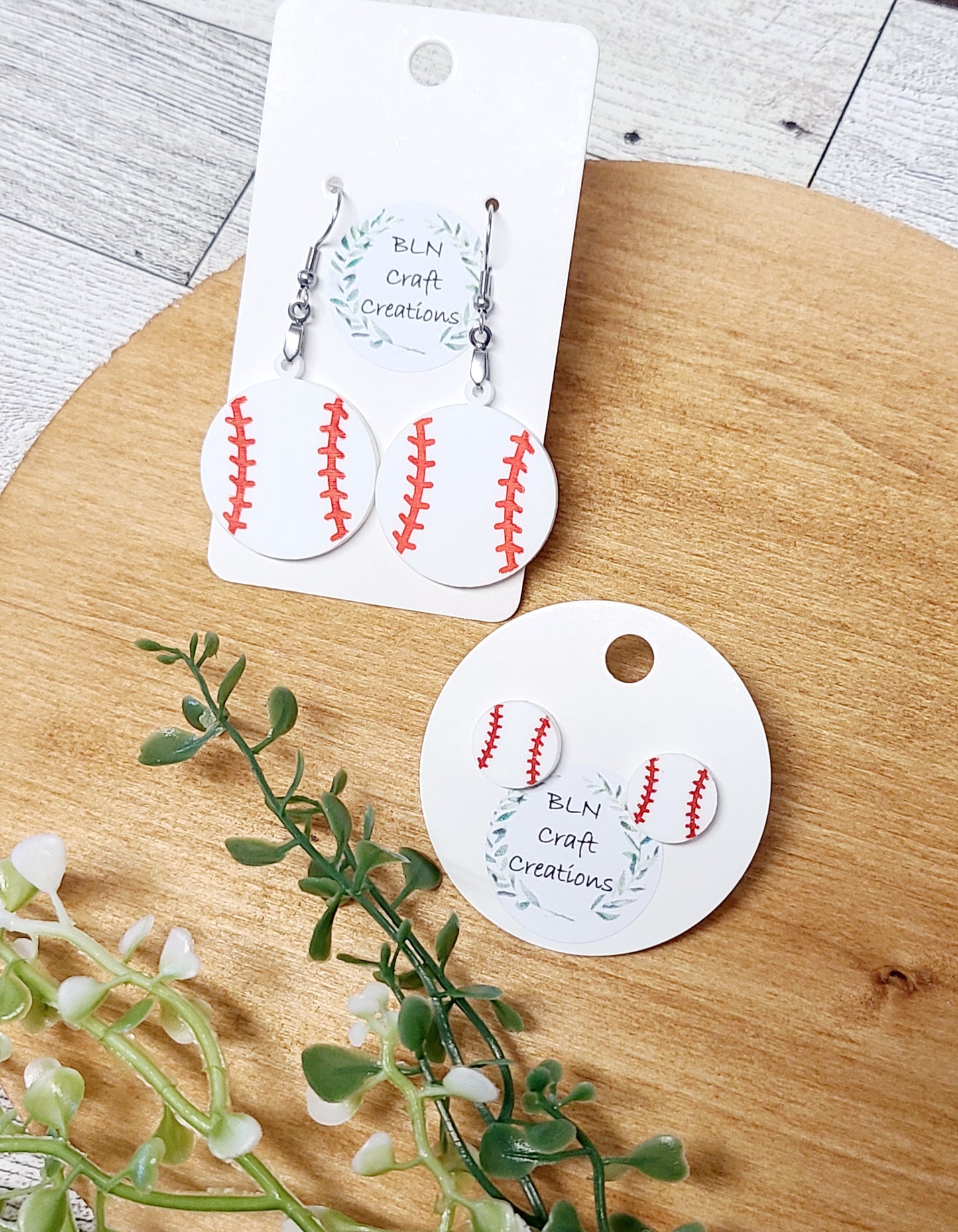 Baseball earrings