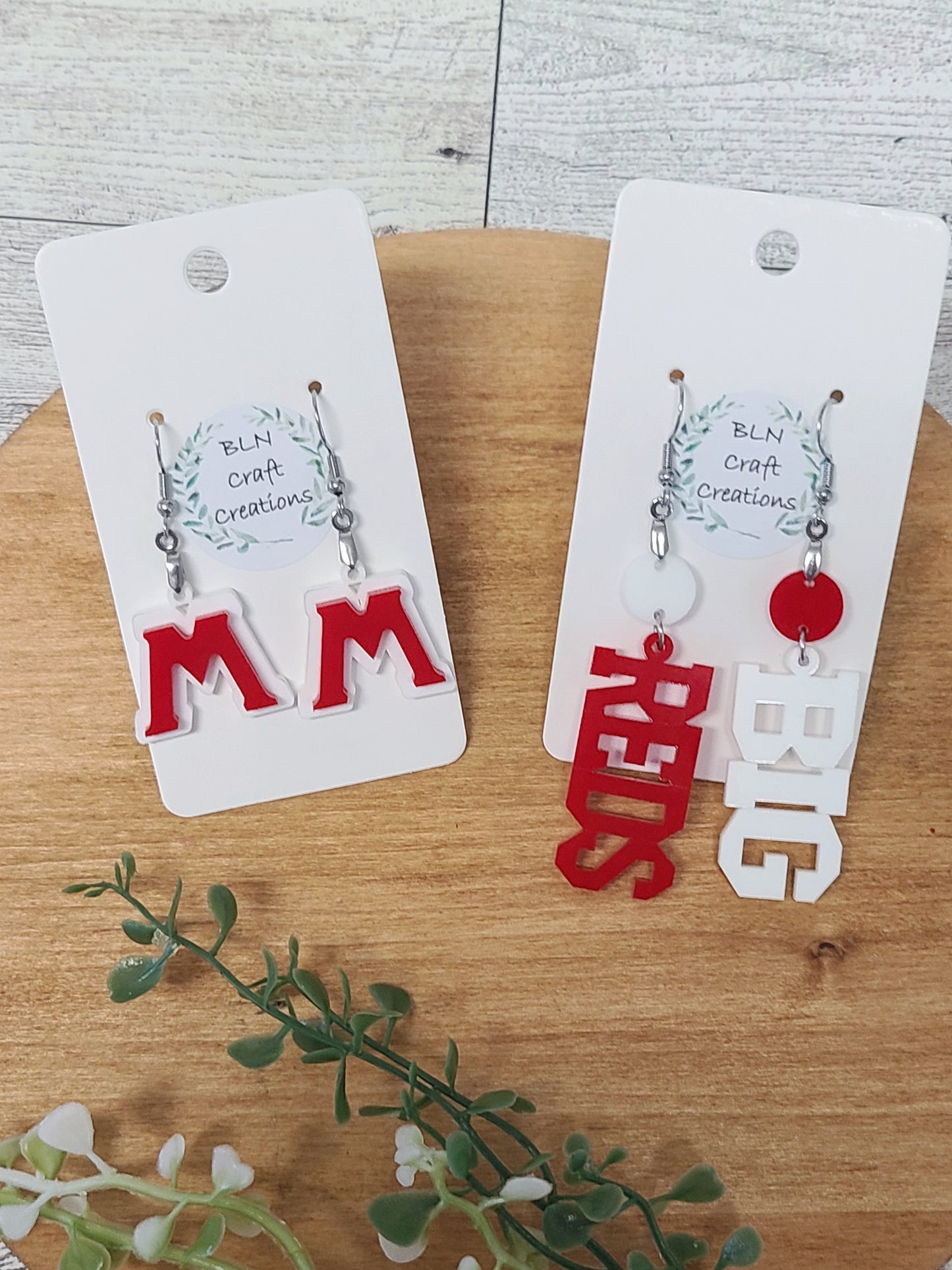 Muskegon Big Red Earrings