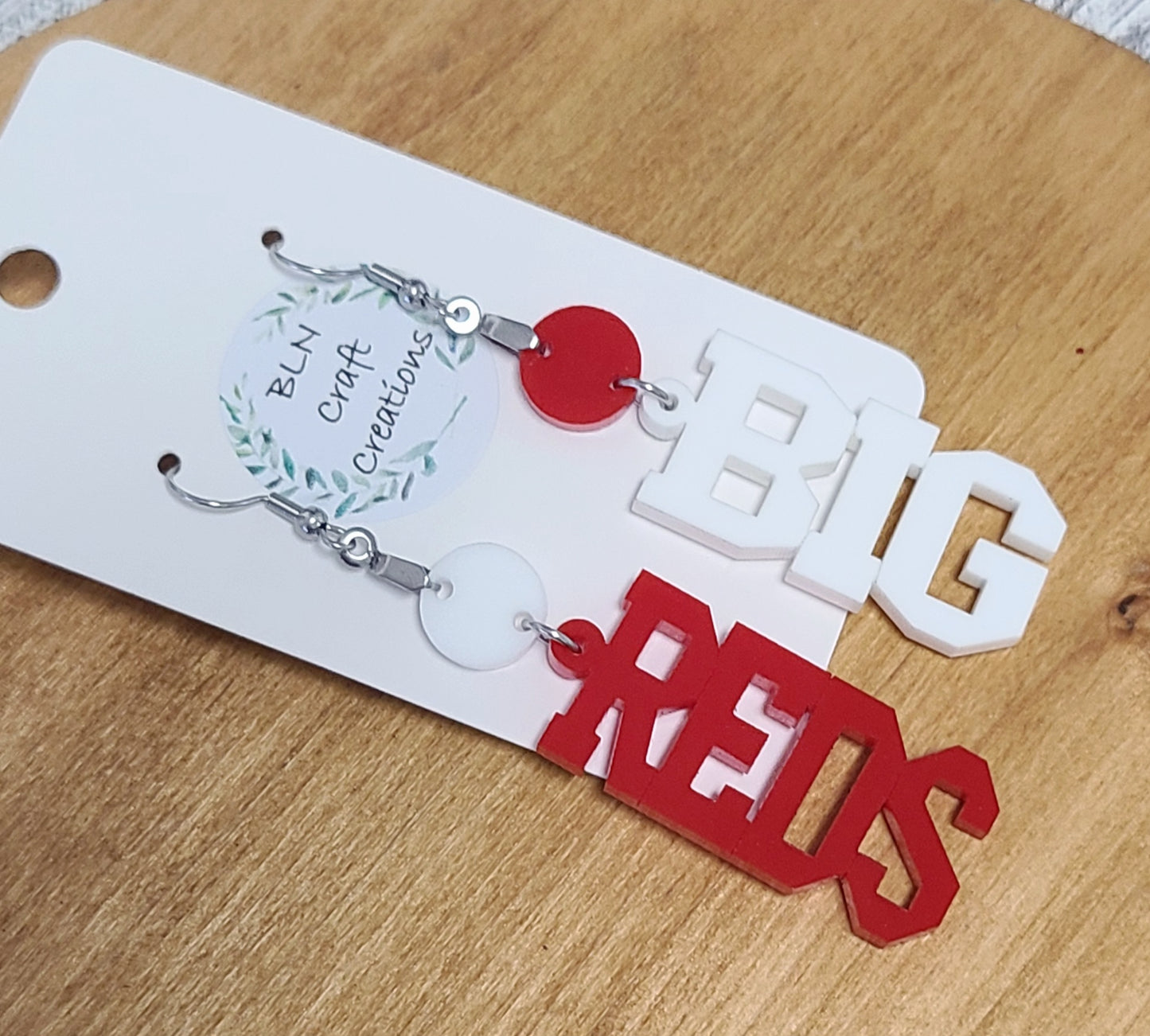 Muskegon Big Red Earrings