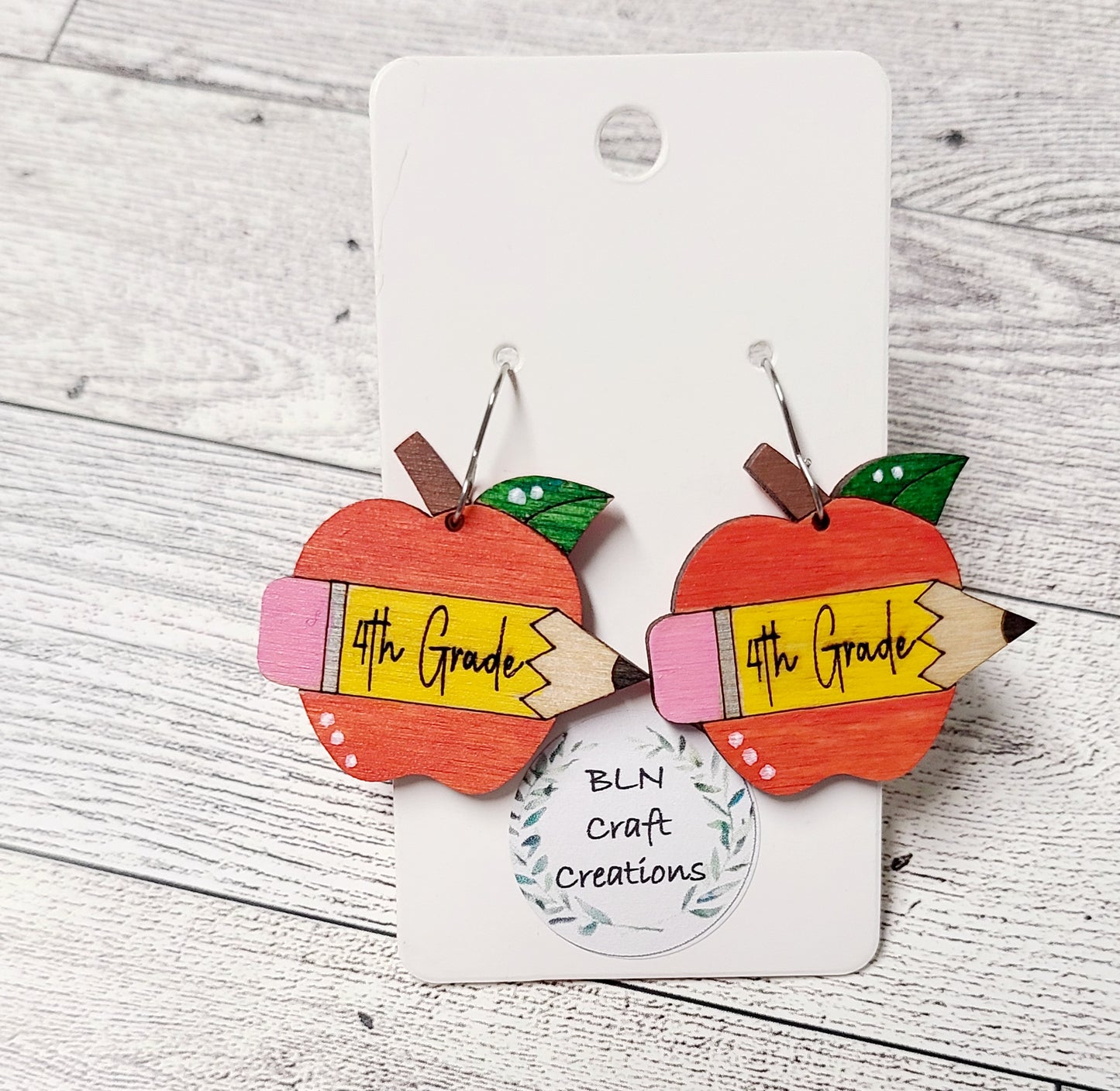 Teacher apple earrings