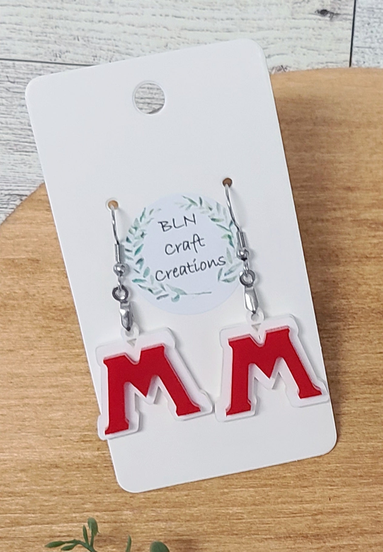 Muskegon Big Red Earrings