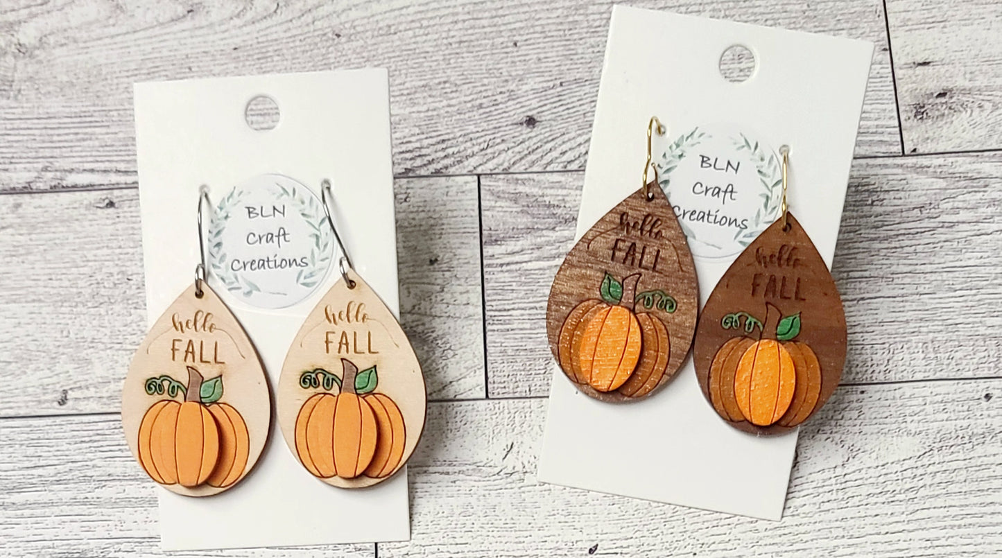 Hello Fall pumpkin earrings