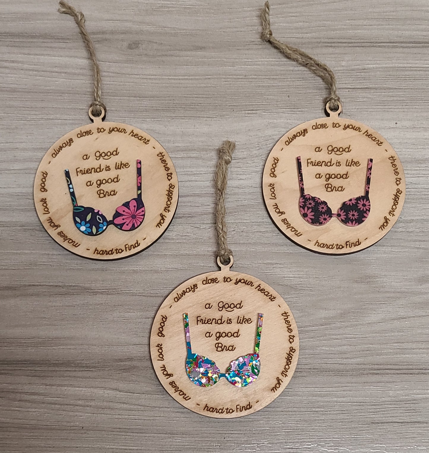 Good friend like a good bra ornament