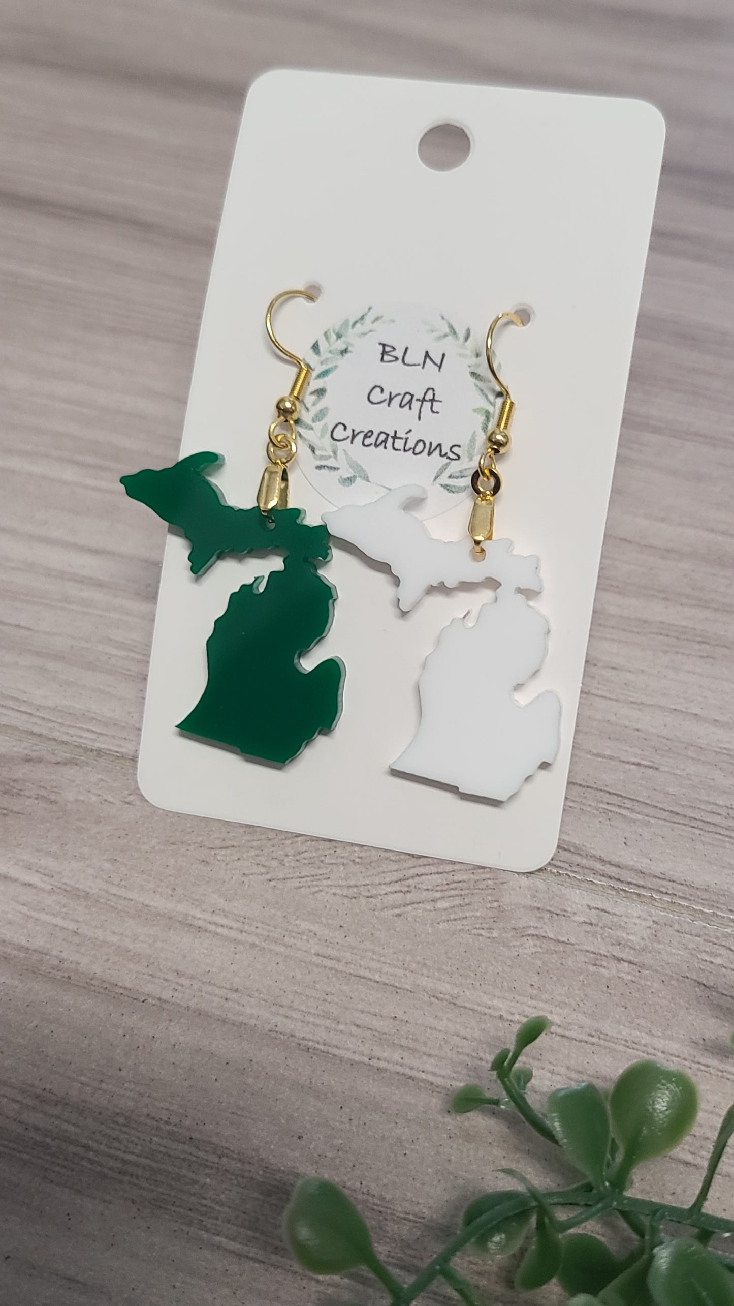 Michigan shaped earrings