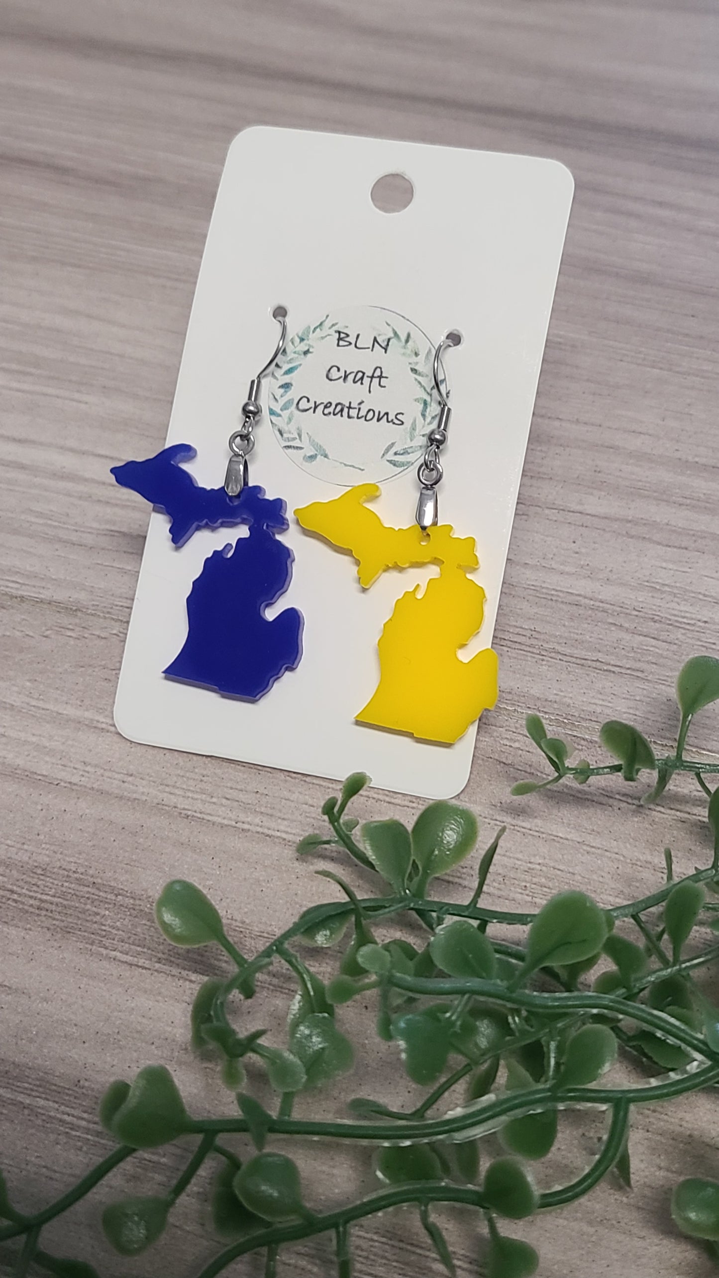 Michigan shaped earrings