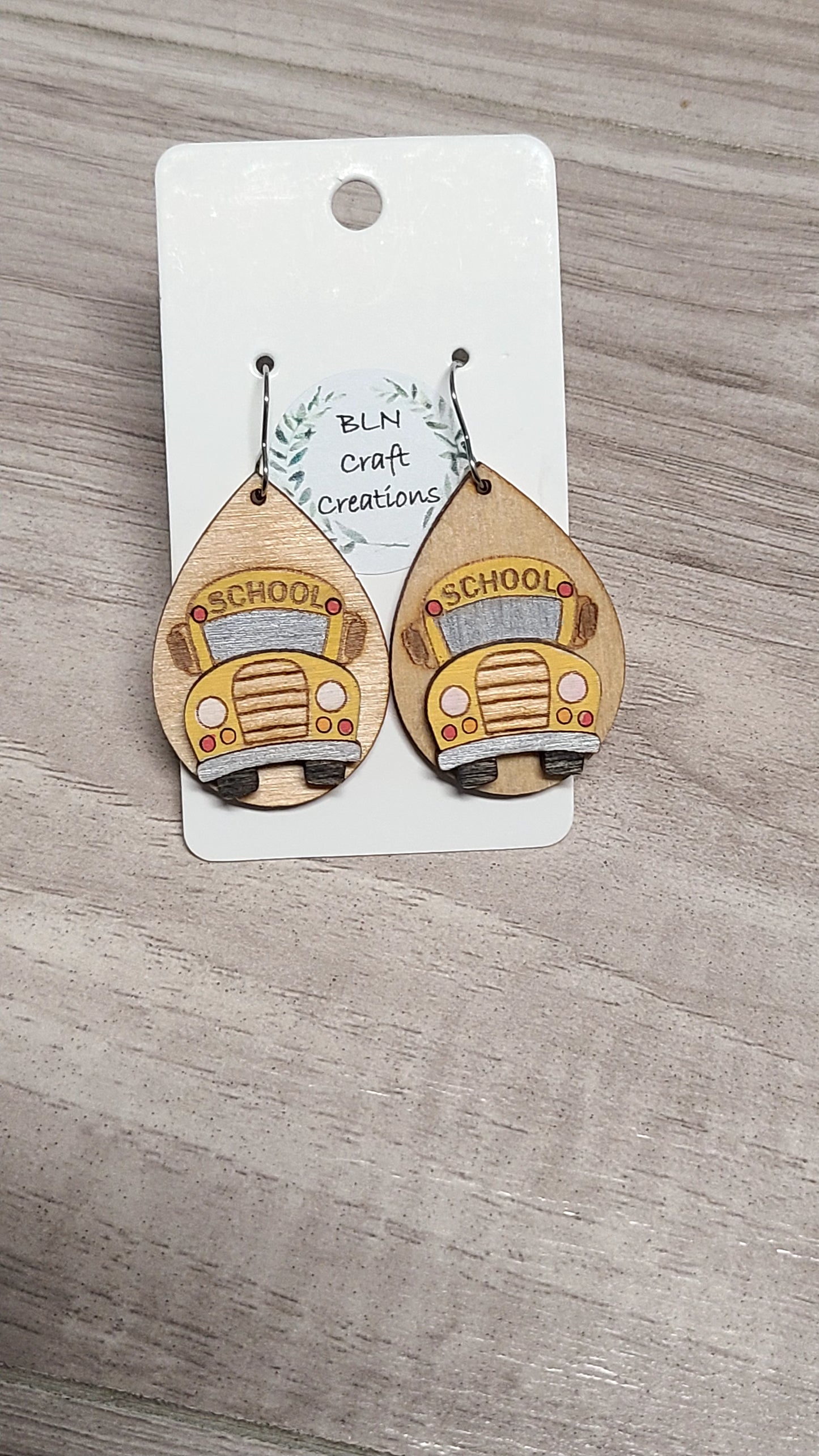 School bus earrings