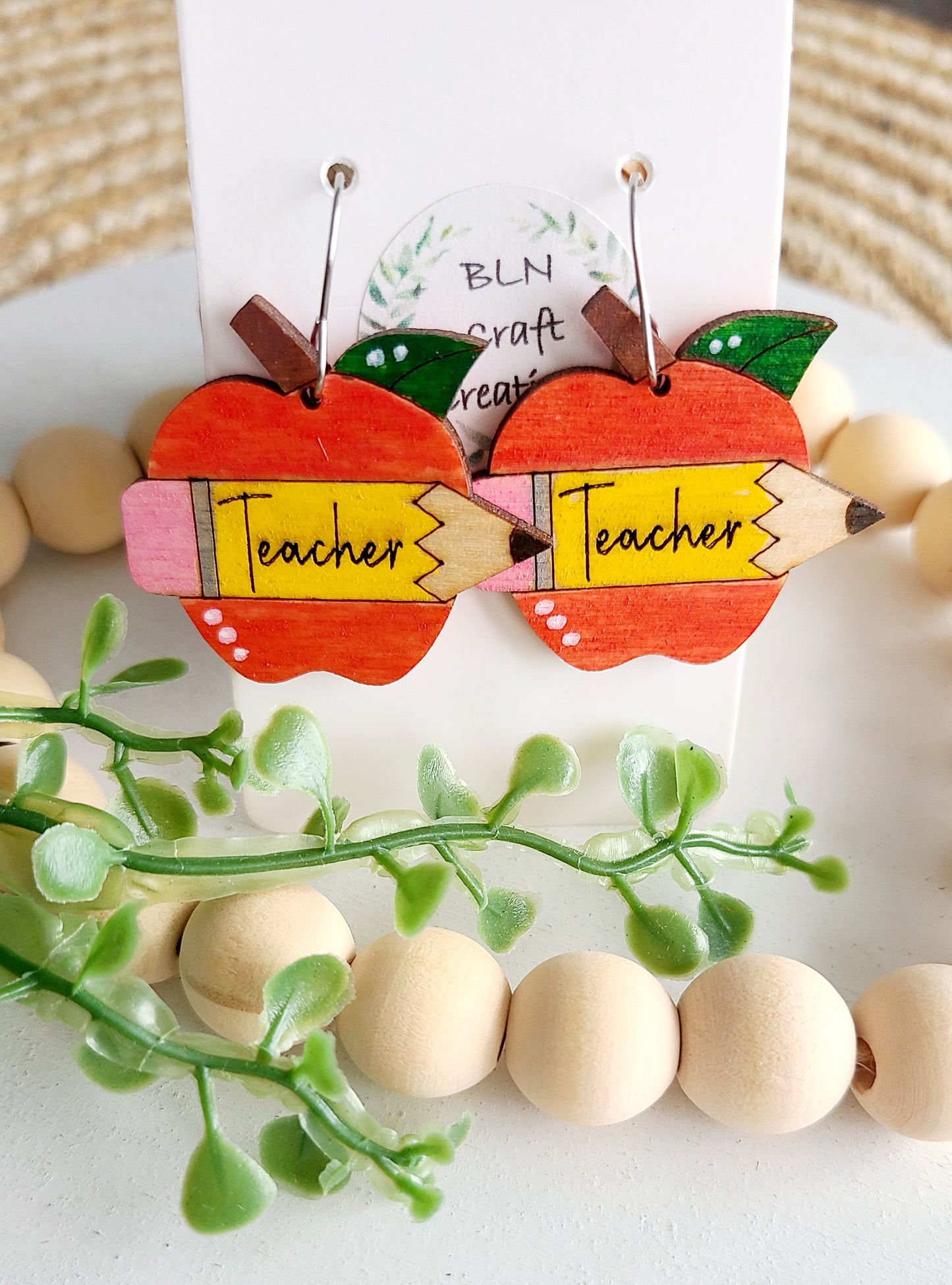 Teacher apple earrings