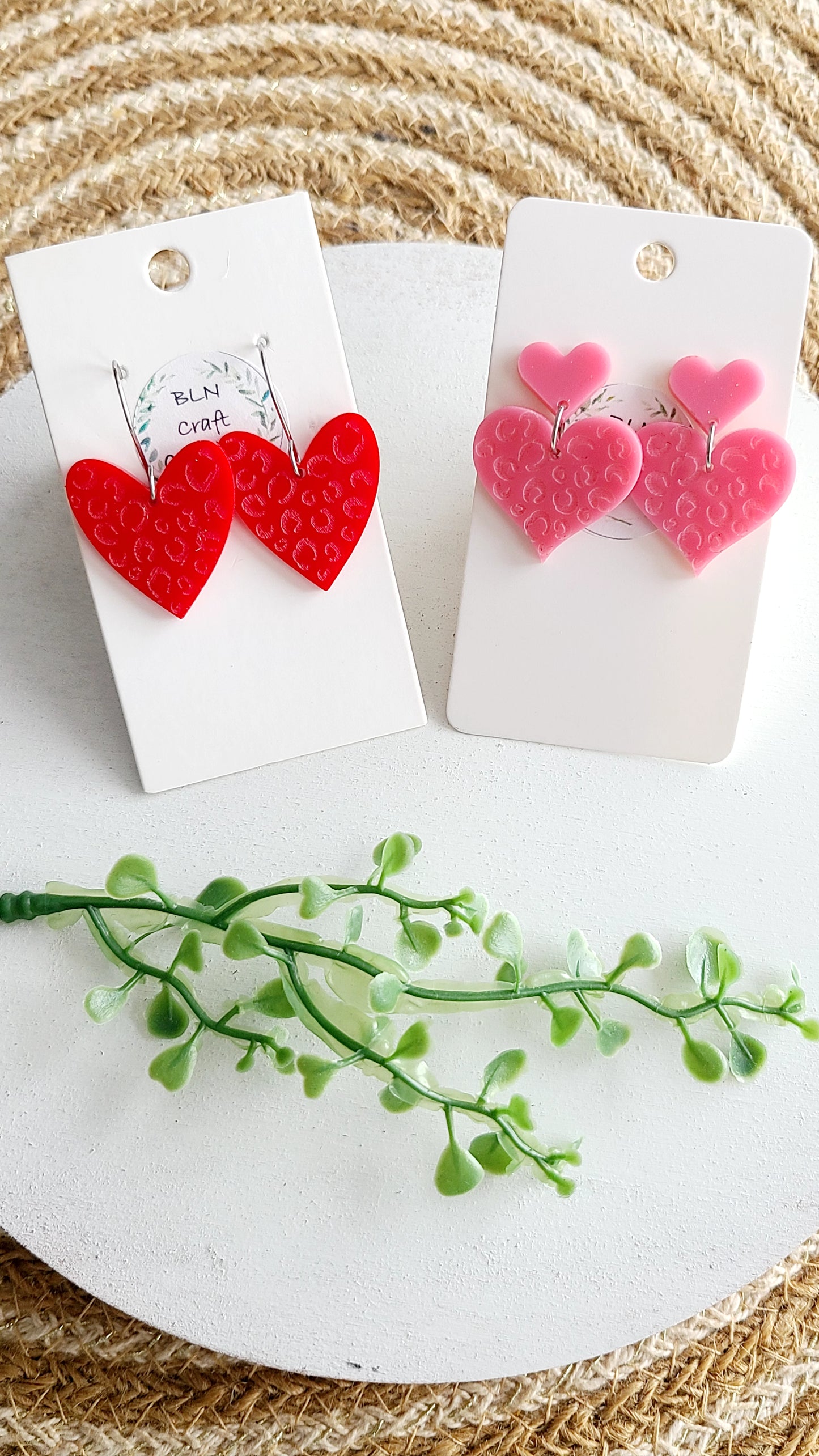 Heart acrylic earrings