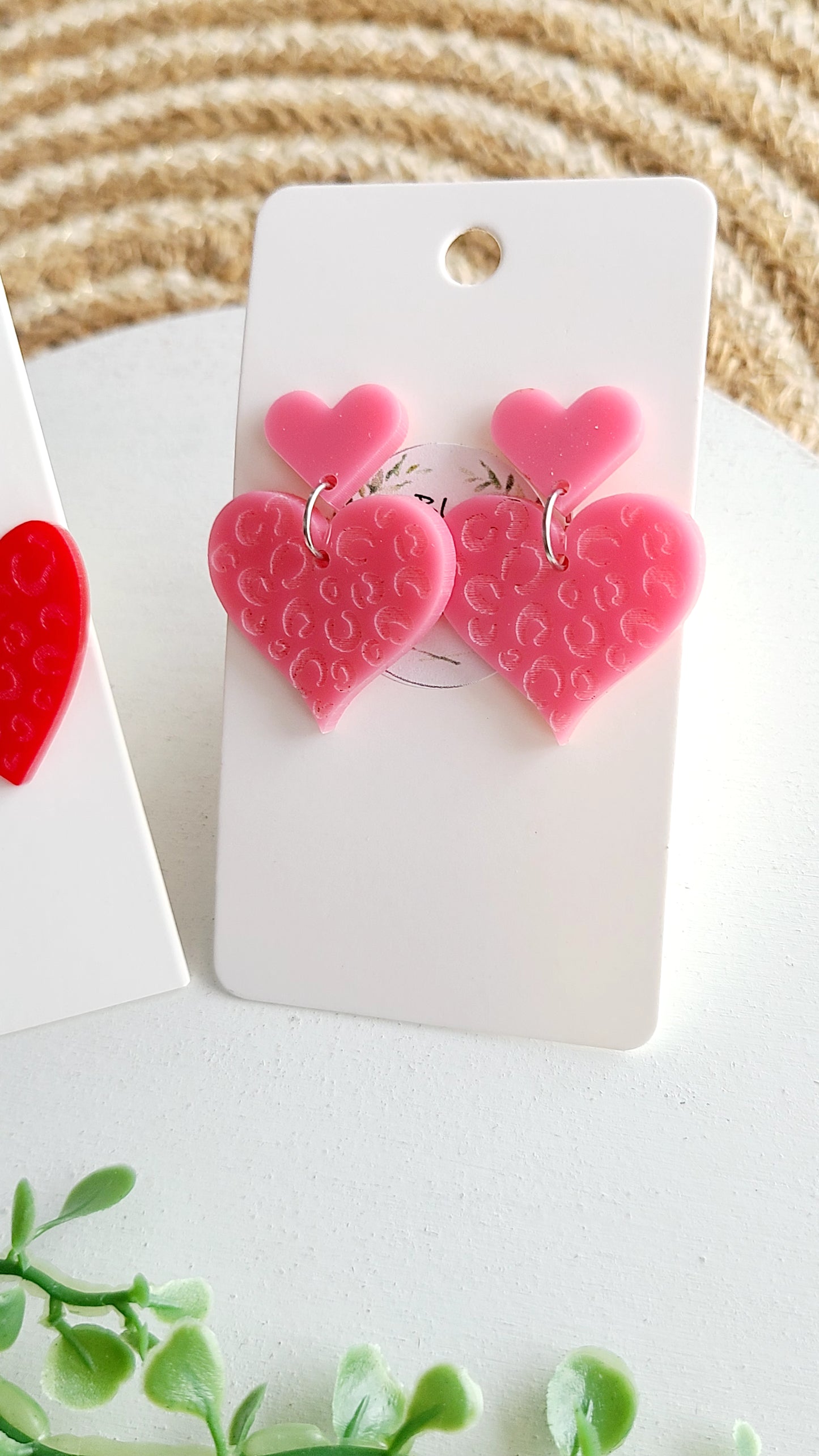Heart acrylic earrings