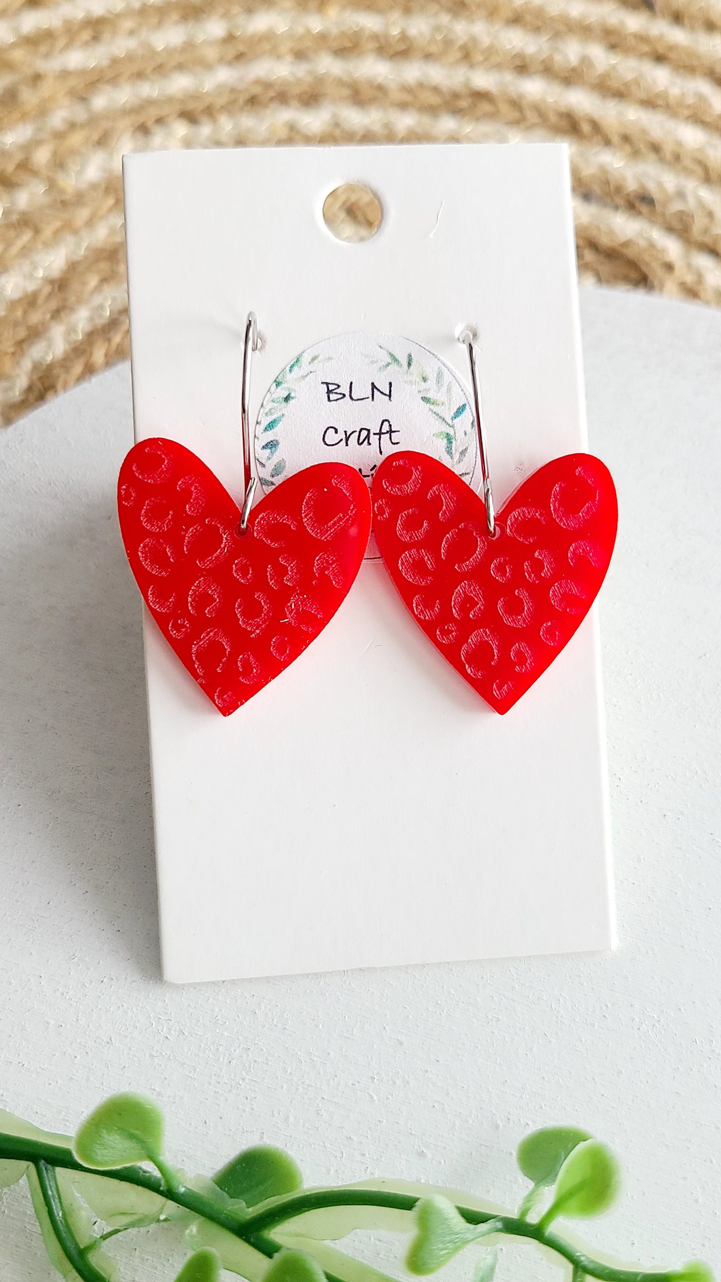 Heart acrylic earrings