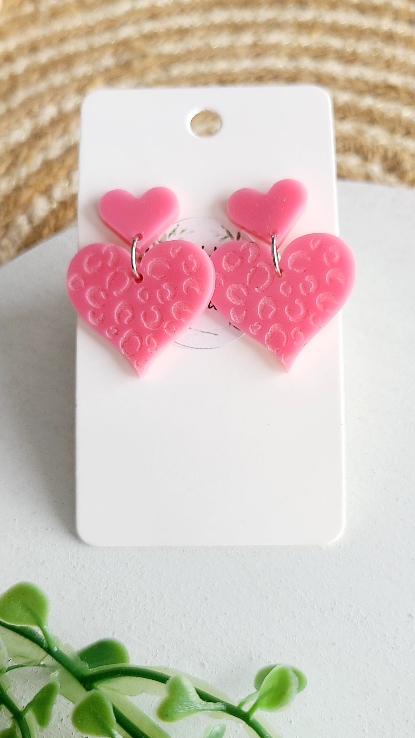 Heart acrylic earrings