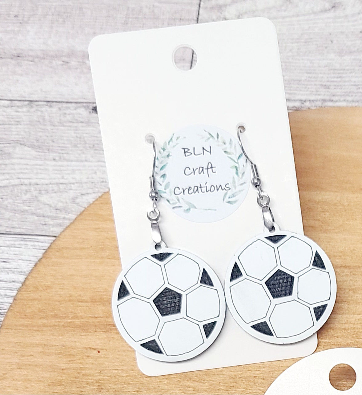 Soccer ball earrings
