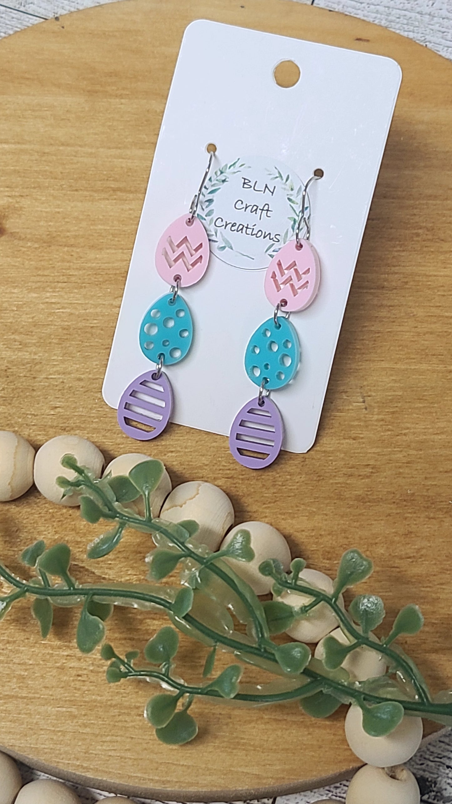 Easter eggs stacked earrings