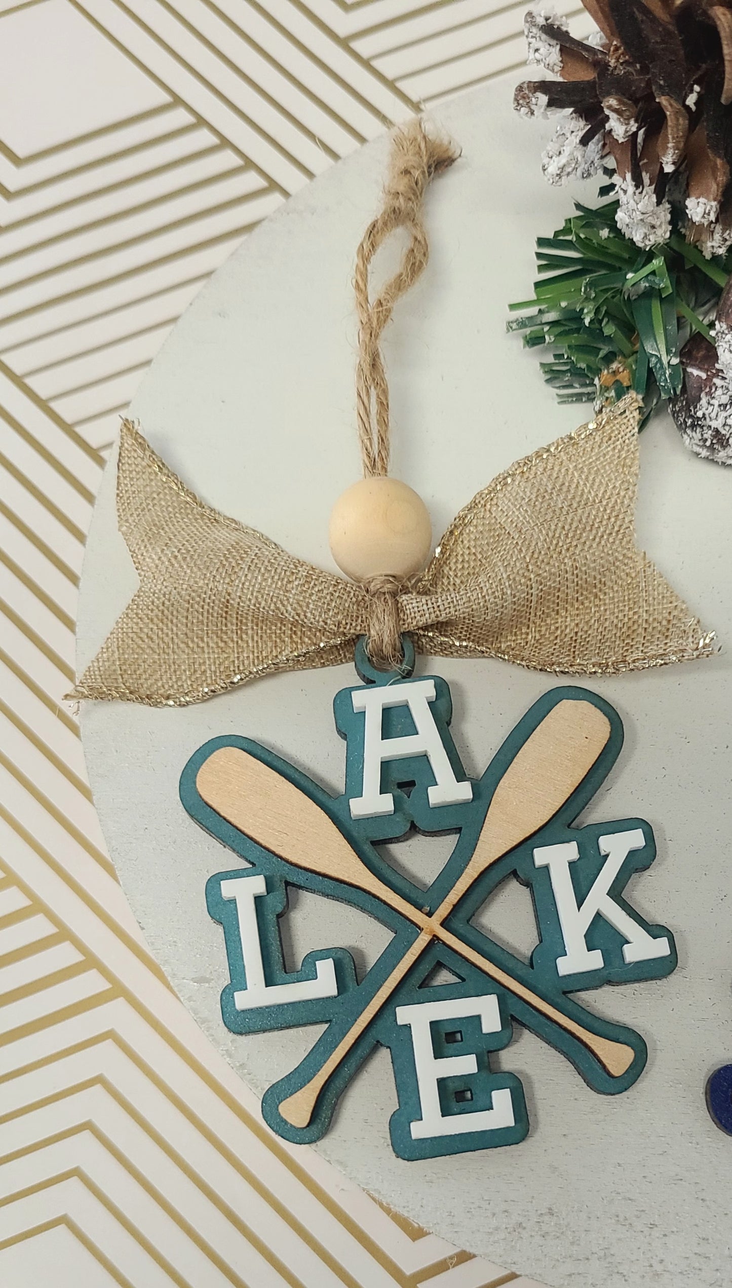 Lake with paddles ornament
