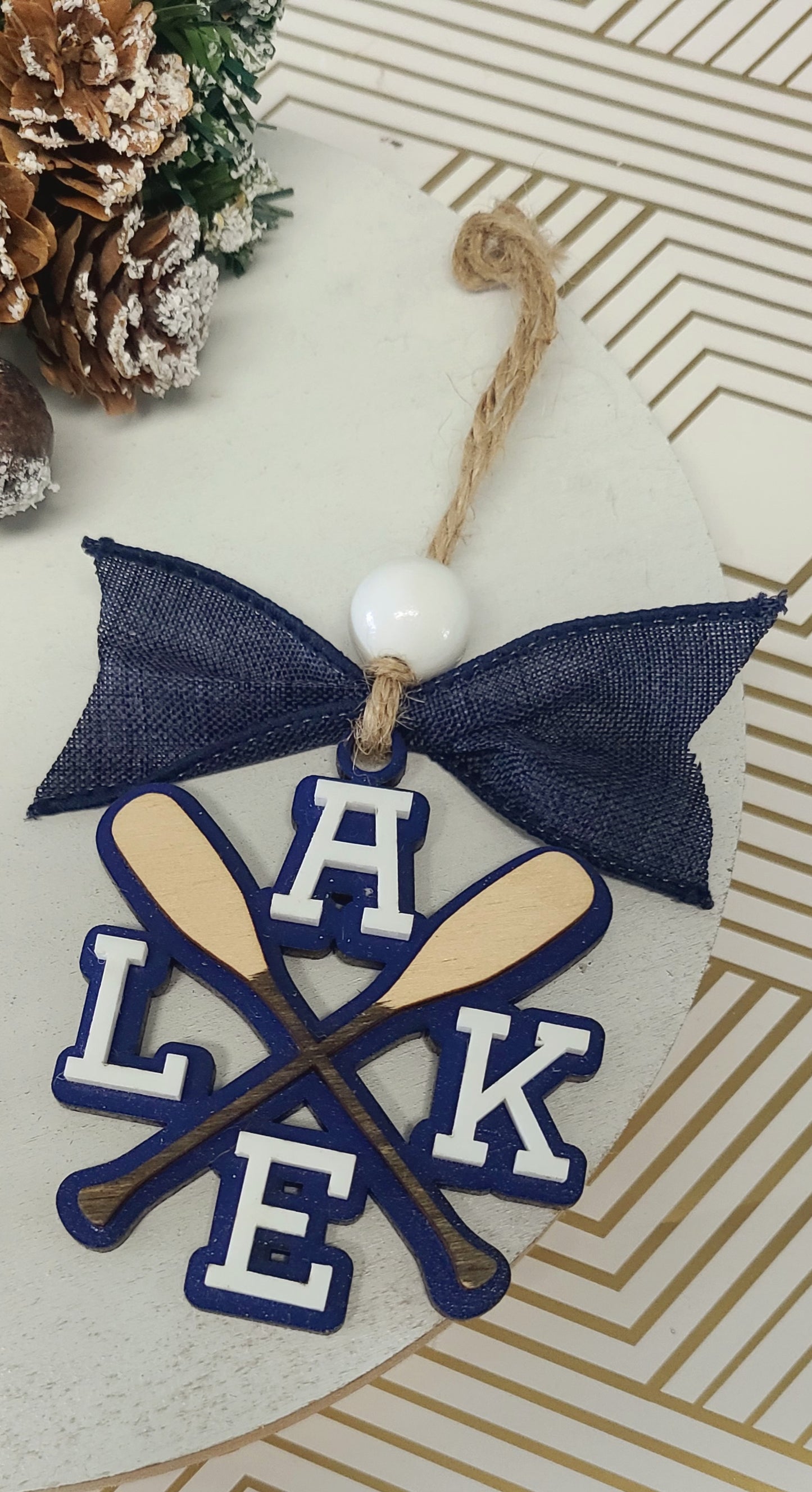 Lake with paddles ornament
