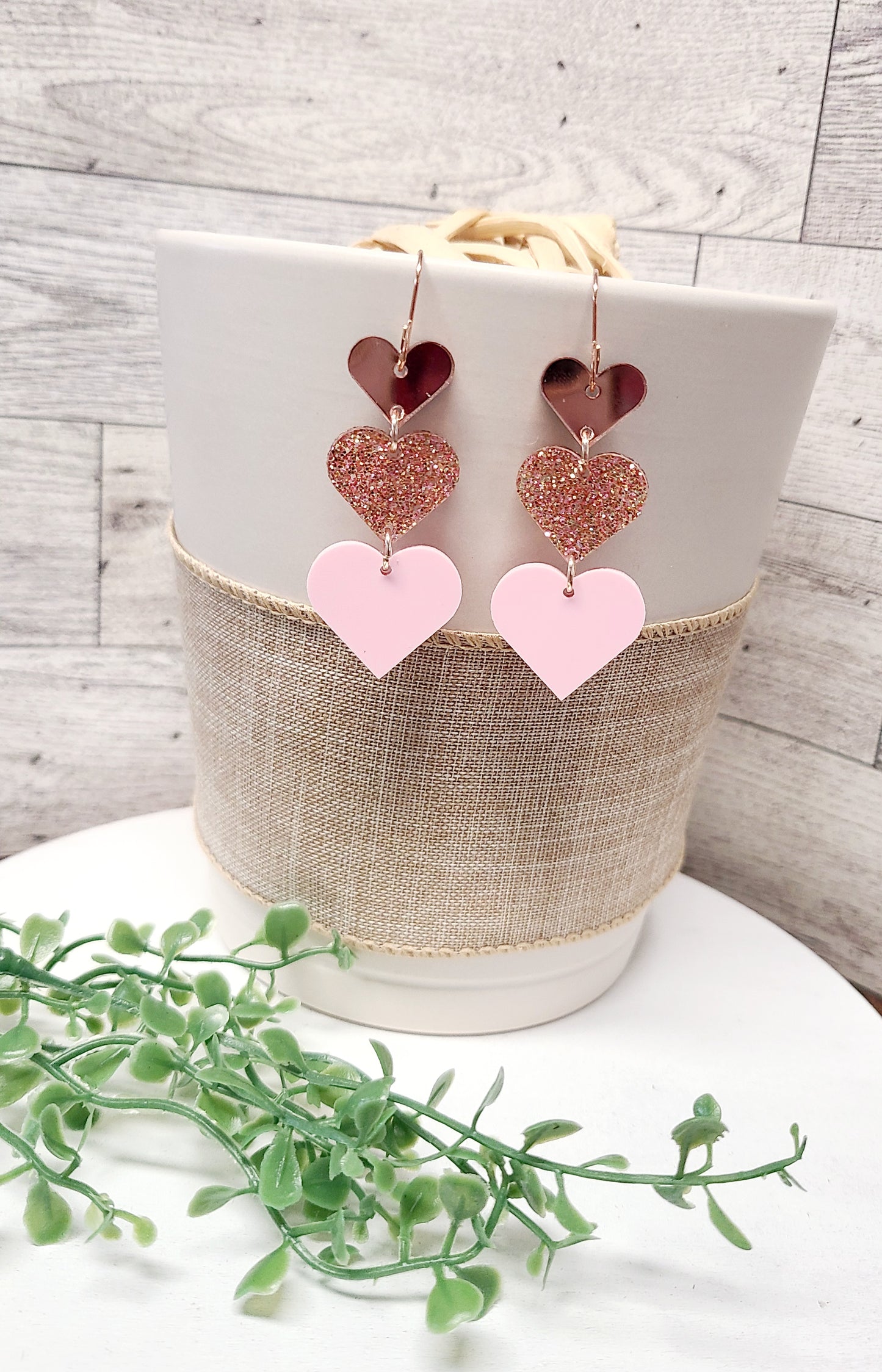 Stacked hearts earrings