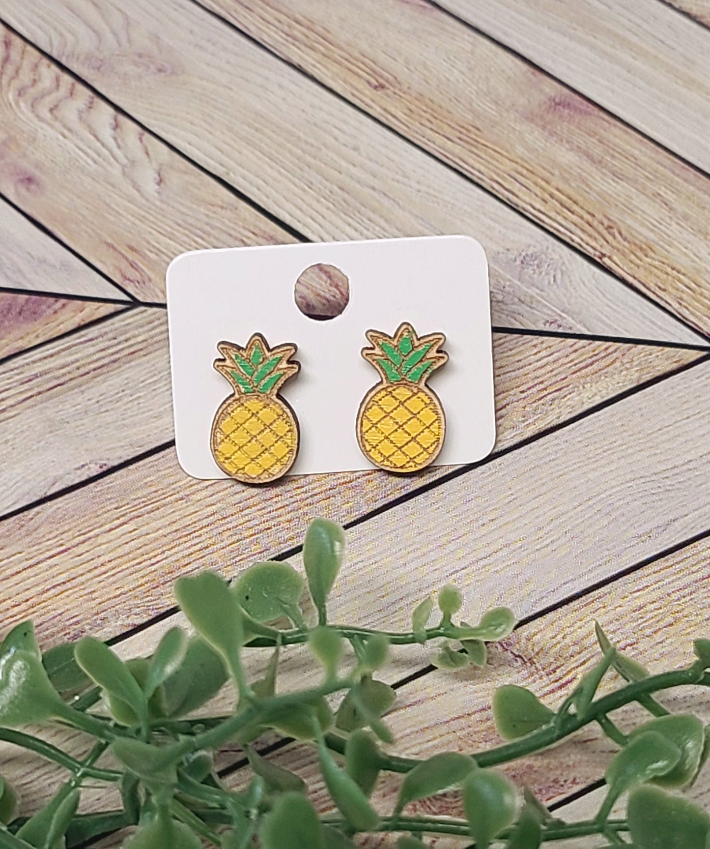 Pineapple & Palm Tree stud earrings