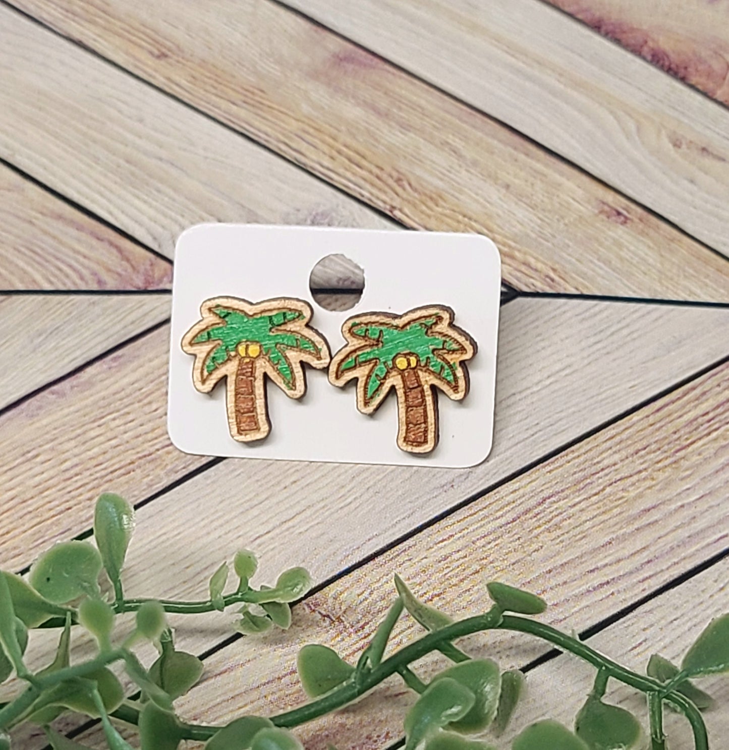 Pineapple & Palm Tree stud earrings