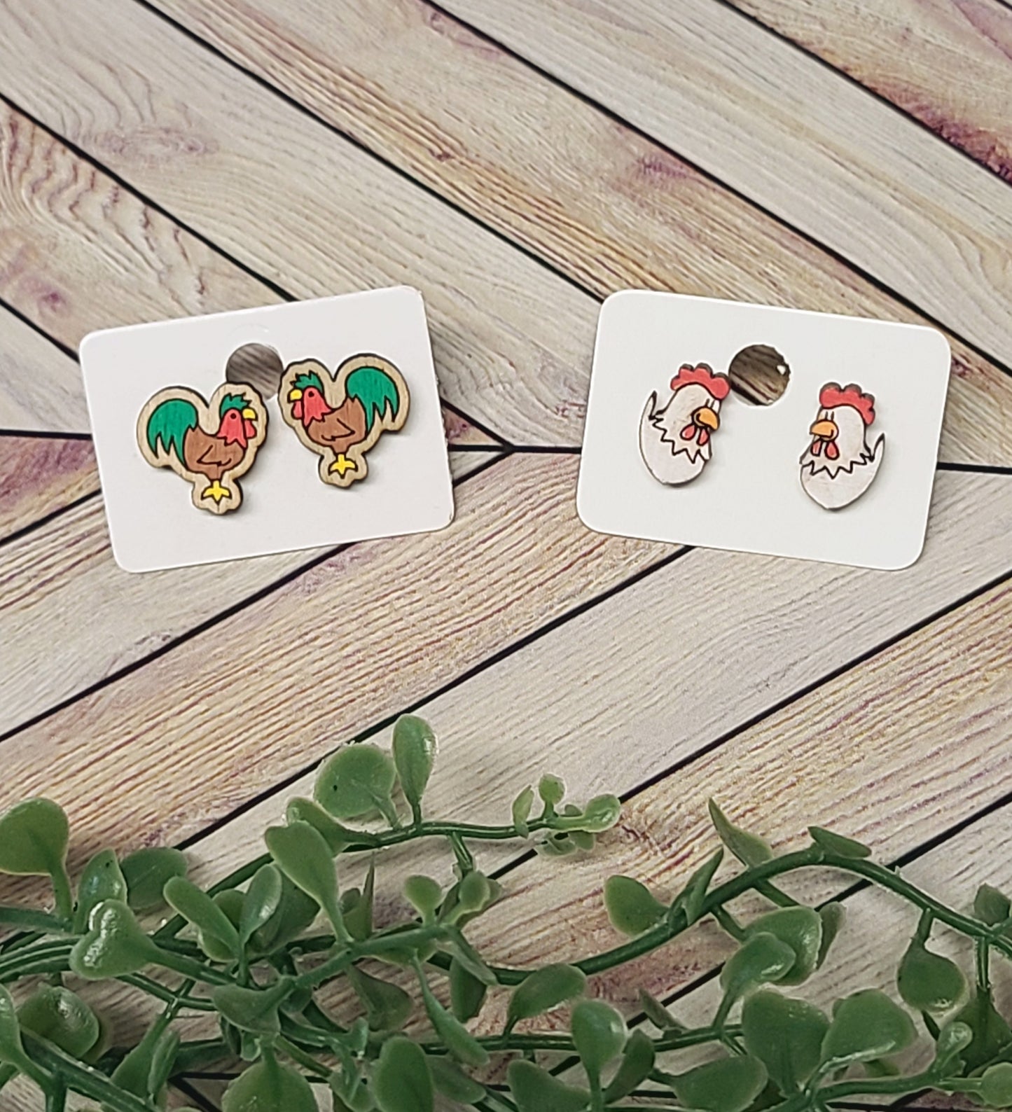 Chicken stud earrings