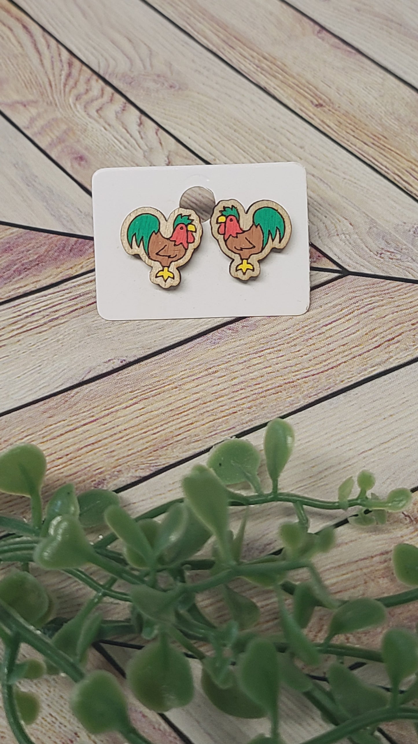 Chicken stud earrings
