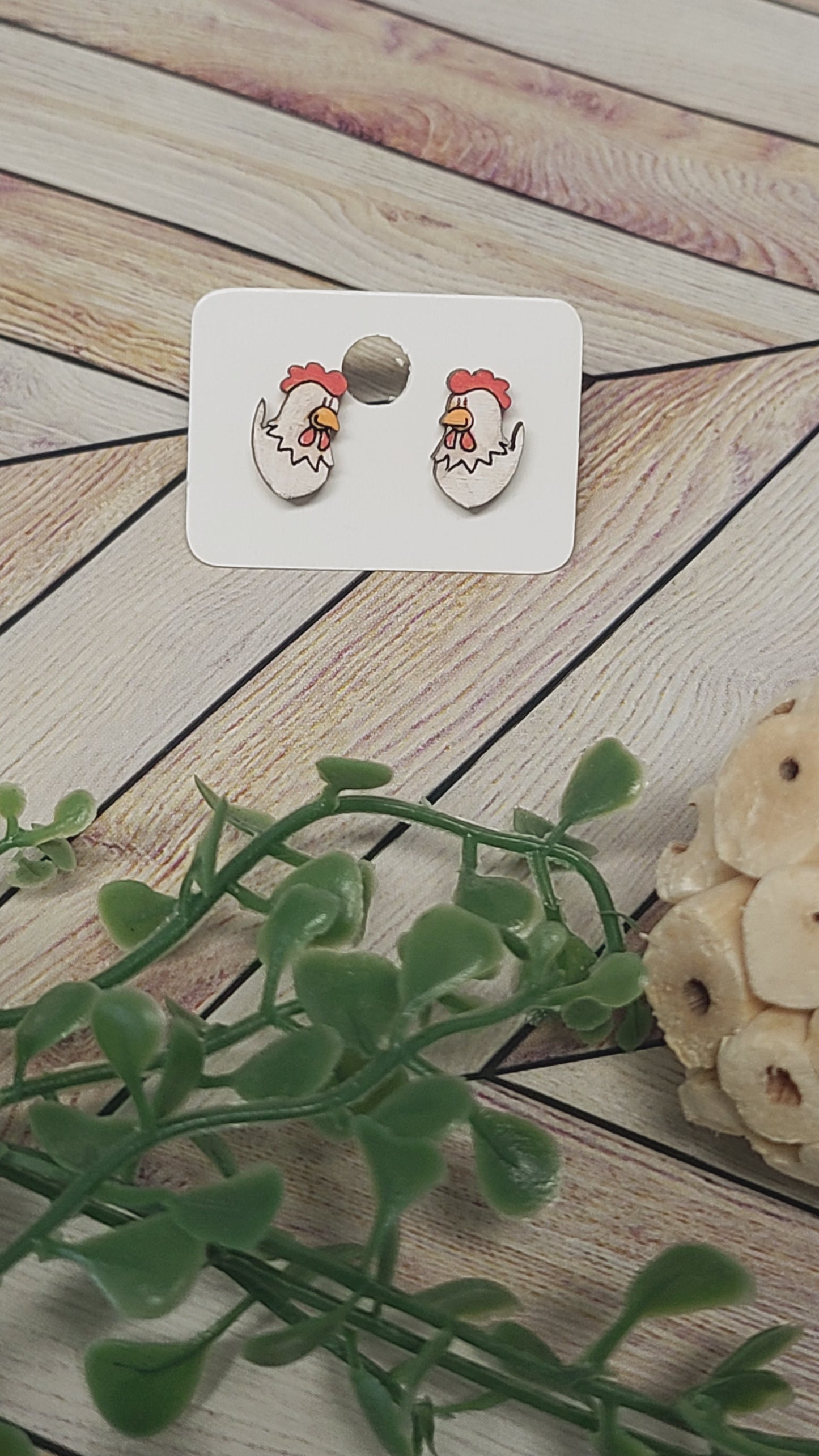 Chicken stud earrings