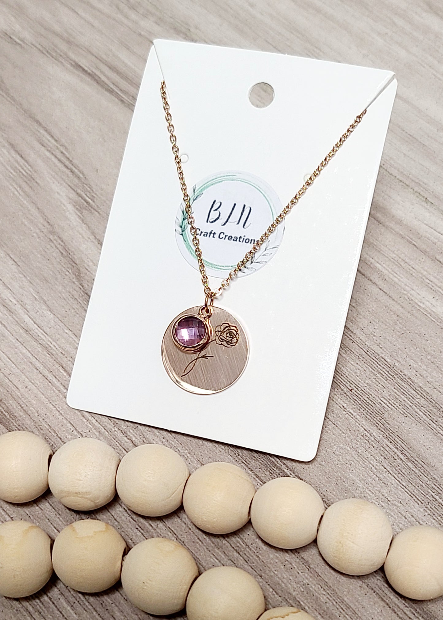 Birth flower necklace