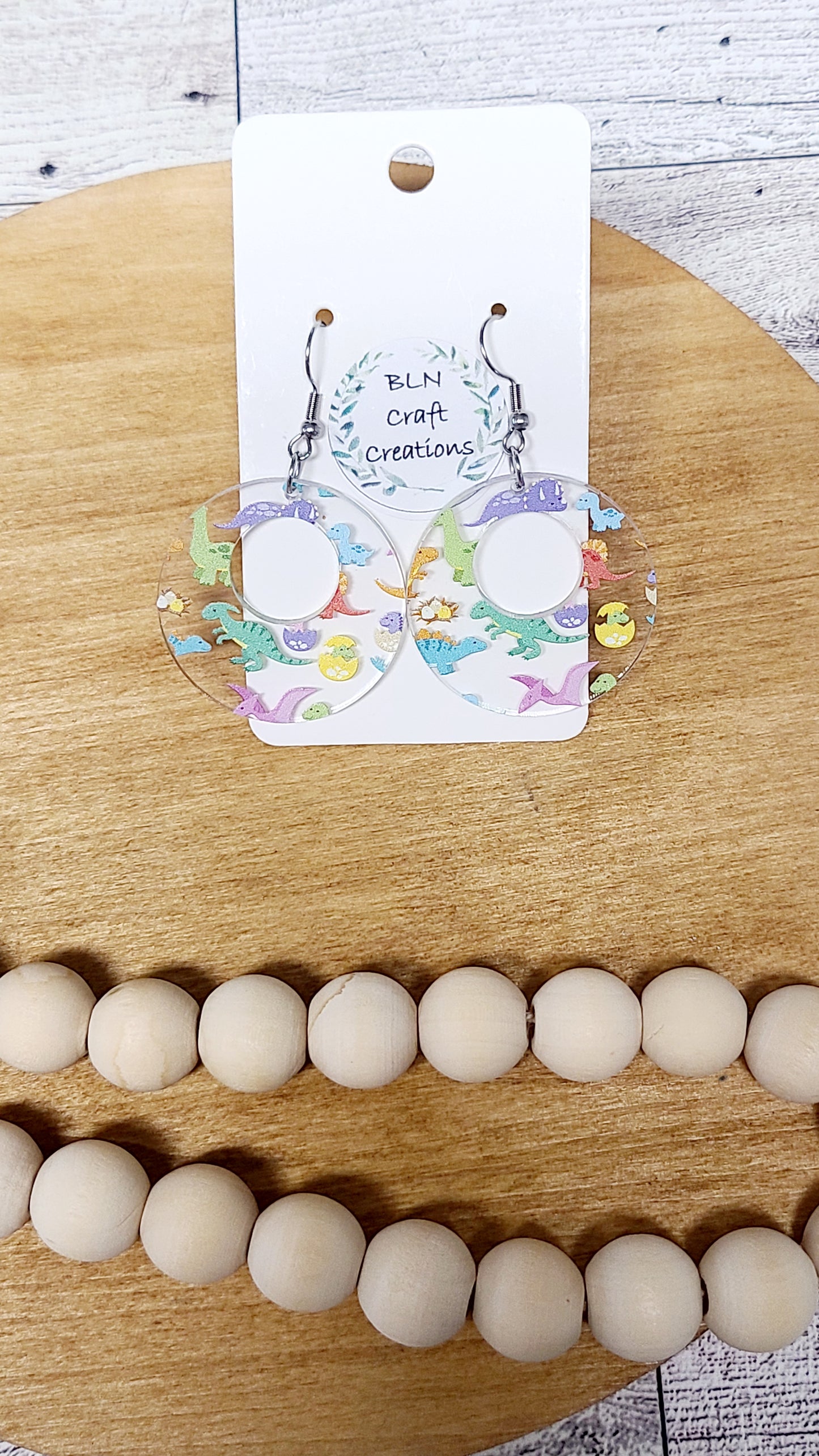 Dinosaur pattern earrings