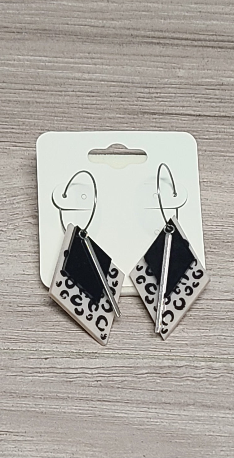 Diamond leopard print earrings