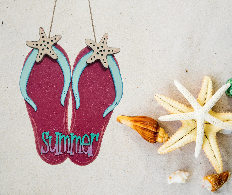 Flip flop beach sign