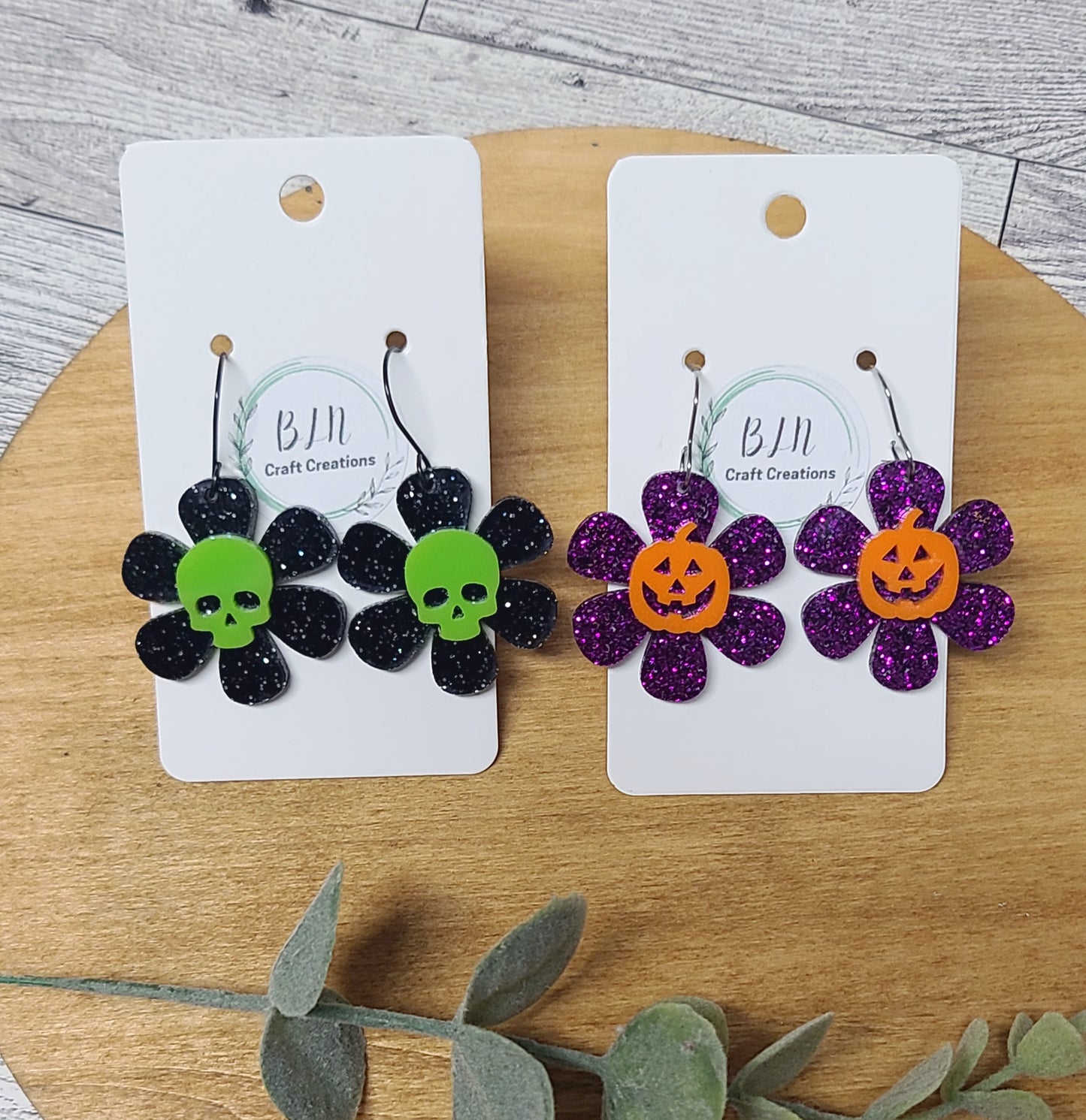 Flower with Skull earrings
