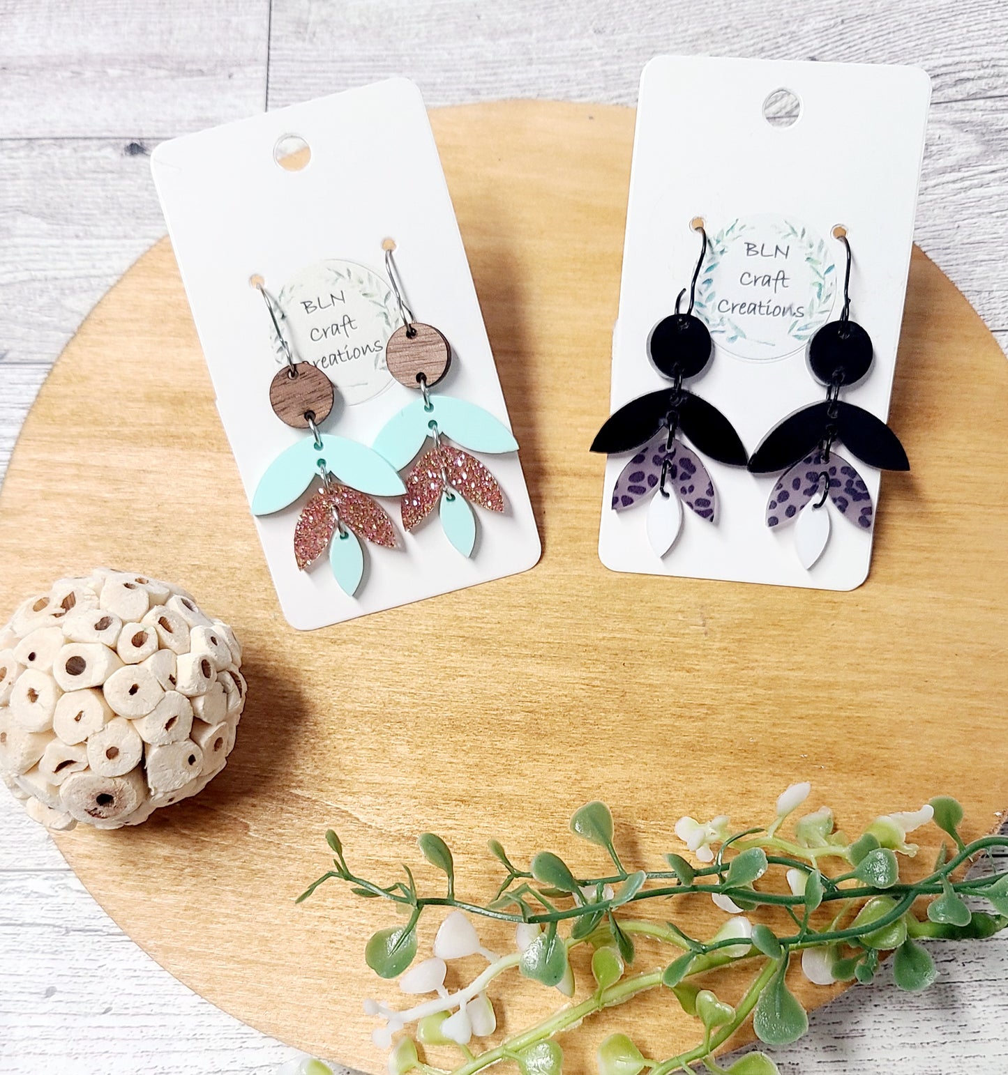 Geometric Leaf earrings