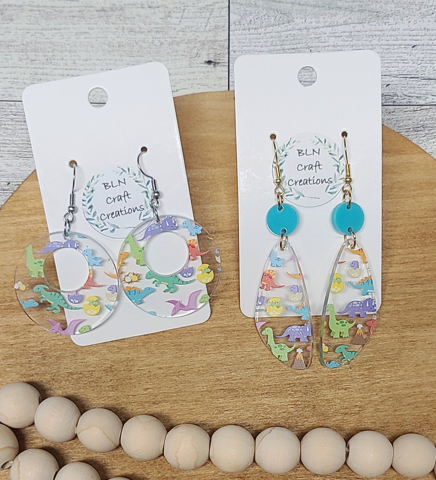 Dinosaur pattern earrings