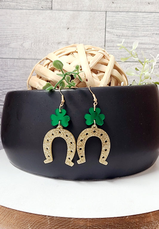 St. Patrick's horseshoe earrings