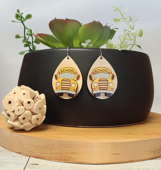 School bus earrings