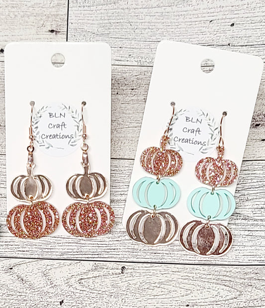 Stacked pumpkin earrings