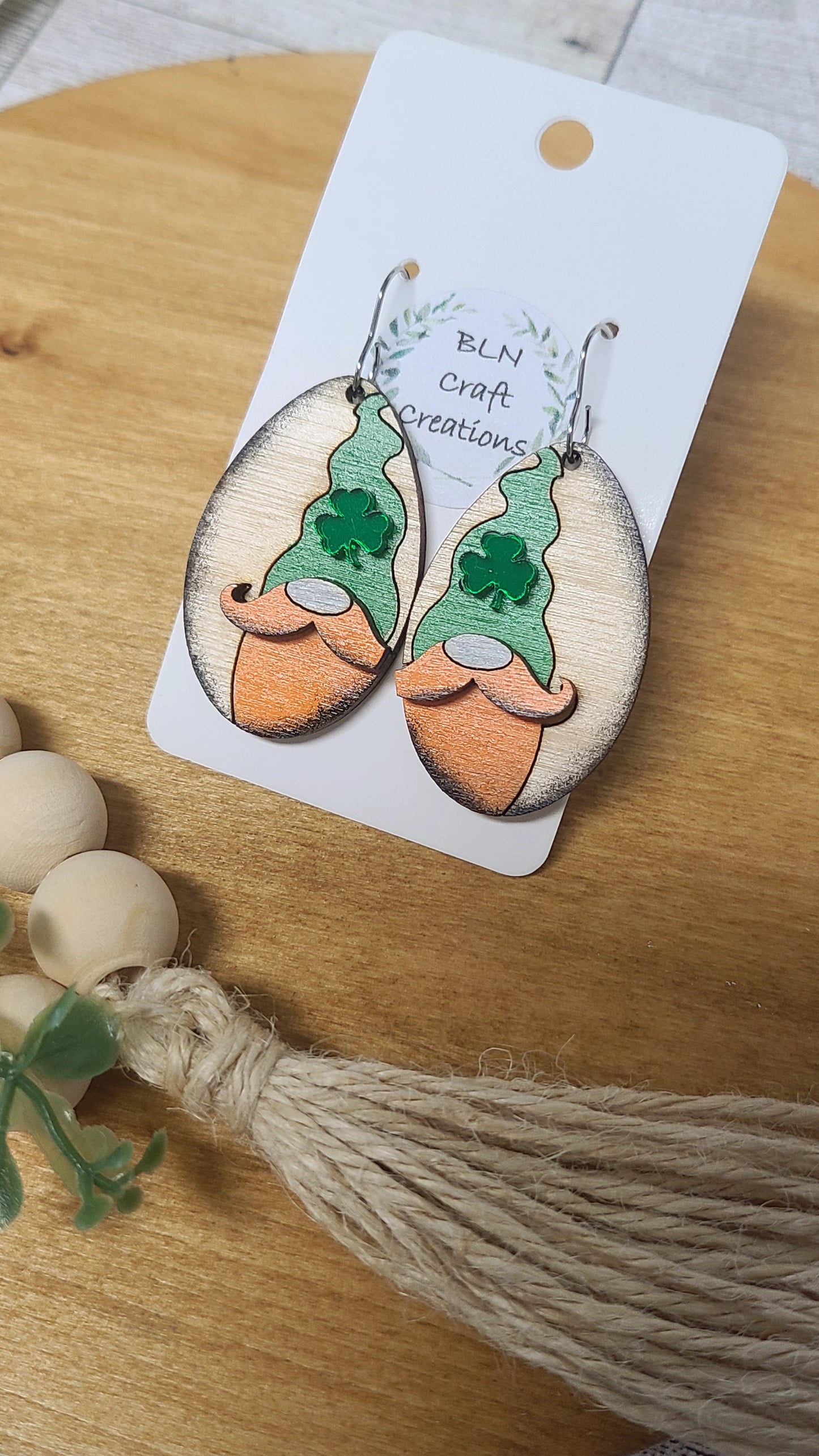 St. Patrick's gnome earrings