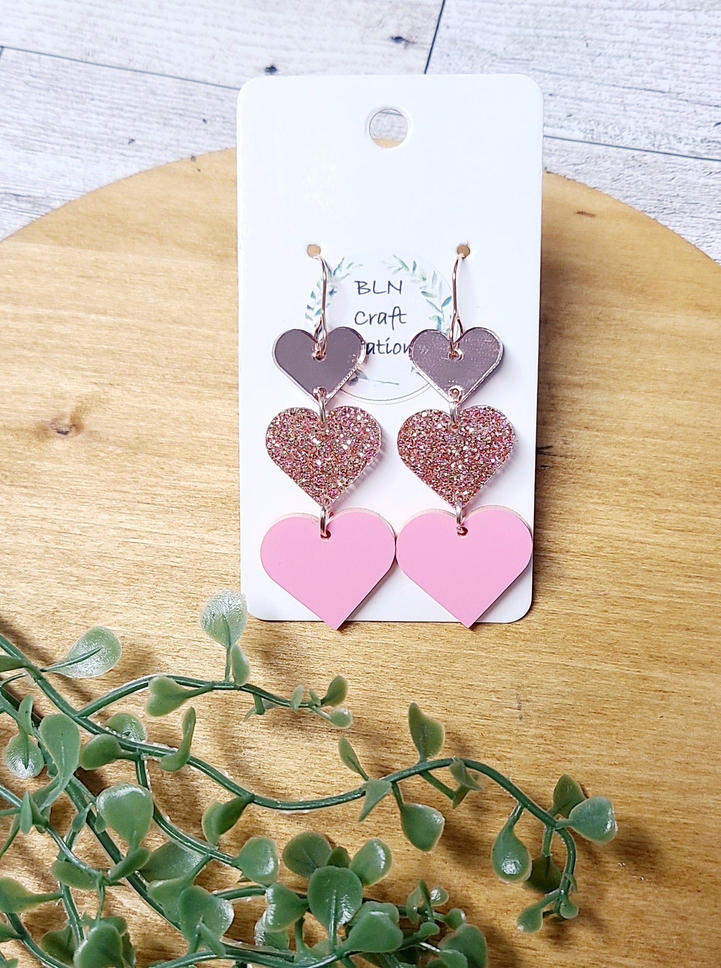 Stacked hearts earrings
