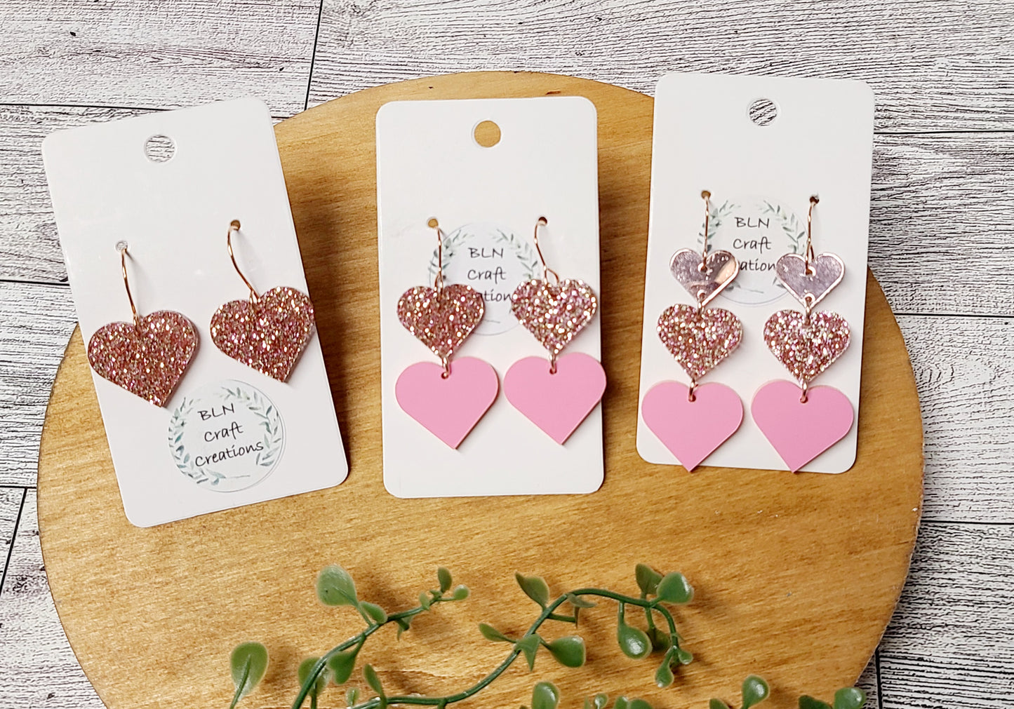 Stacked hearts earrings