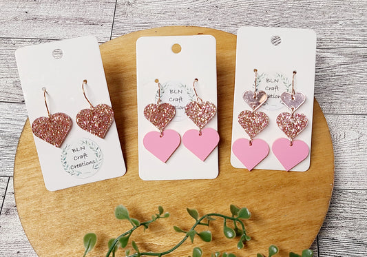 Stacked hearts earrings