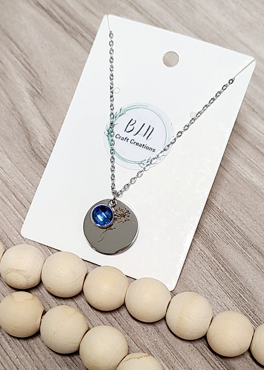 Birth flower necklace