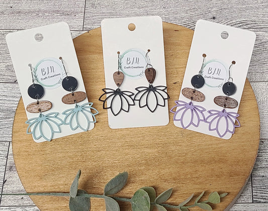 Lotus flower earrings