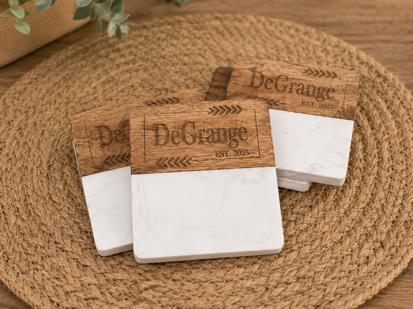 Marble & Wood Coaster & Cutting Board