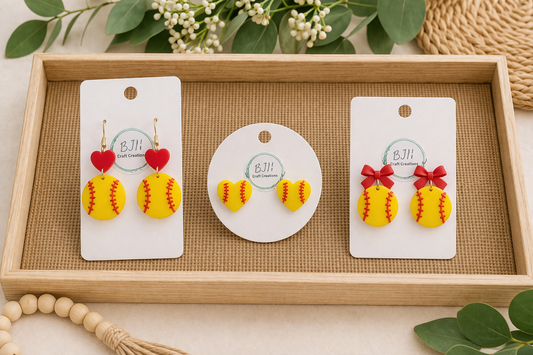 Softball shaped earrings