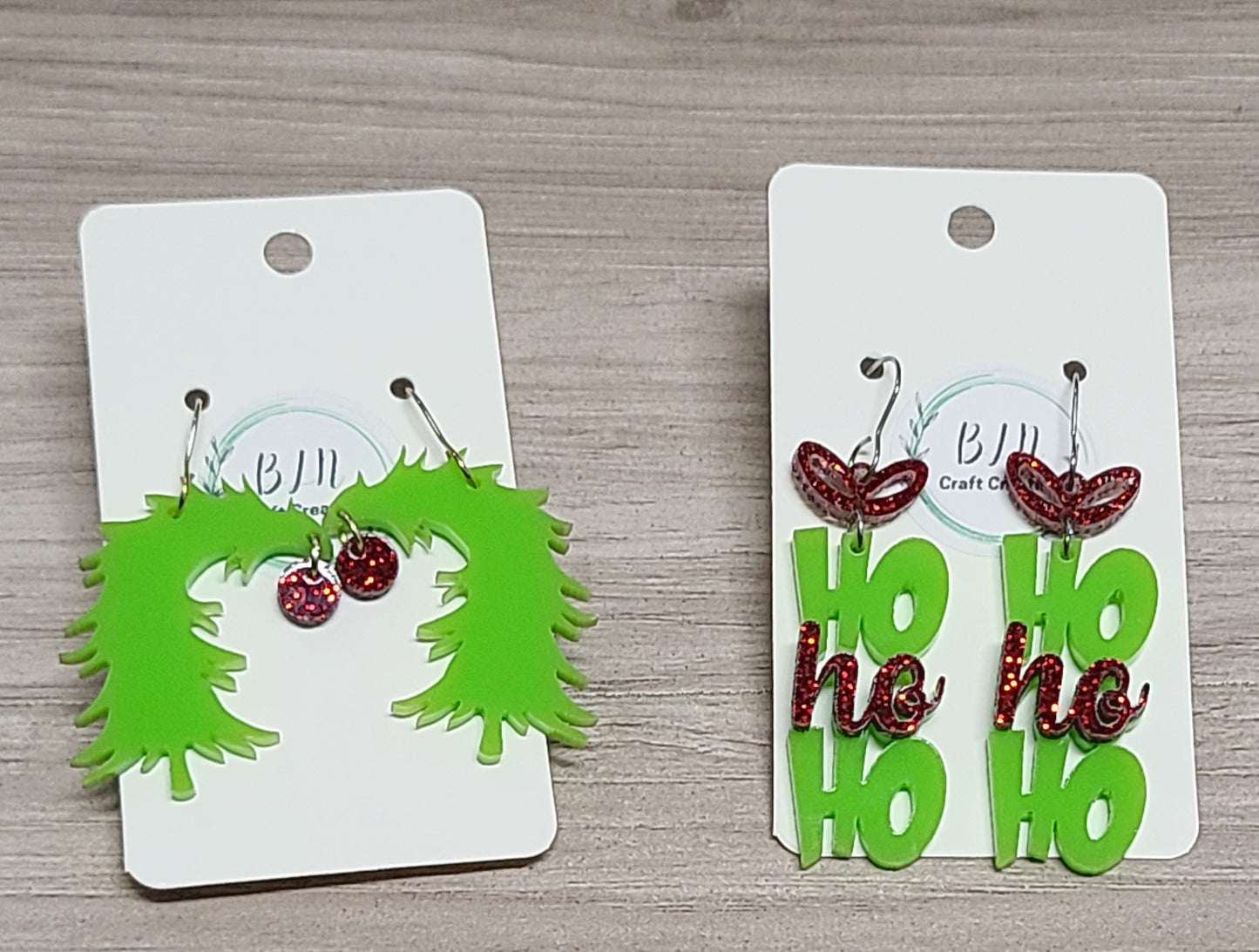 Ho ho ho and tree earrings
