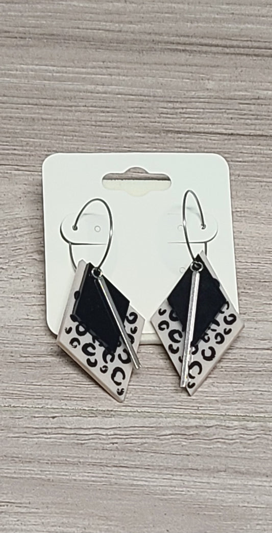 Diamond leopard print earrings