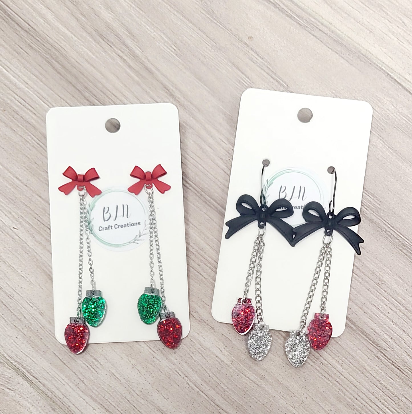 Christmas light earrings
