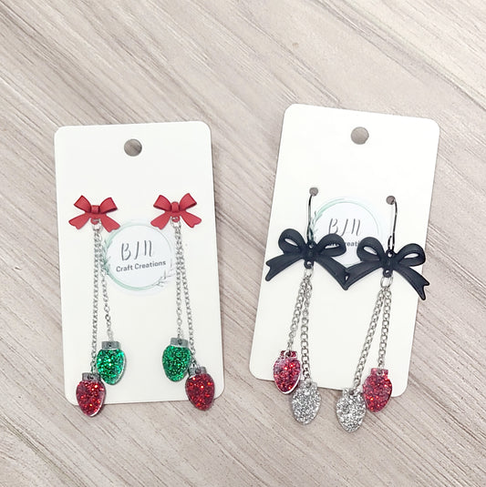 Christmas light earrings