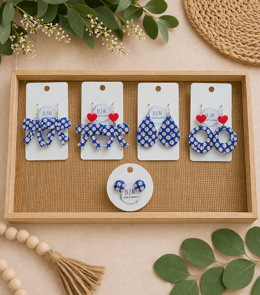 Baseball pattern acrylic earrings